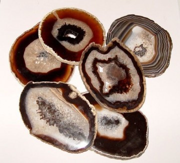Agat skiver, brun 8-14 cm