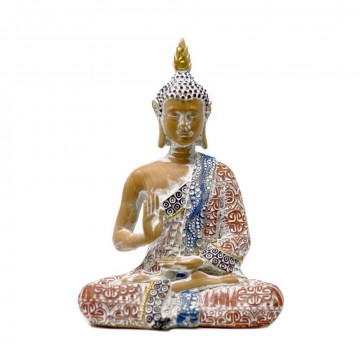 Thai Buddha Protection, Terraccotta, Sky Blue, 20 cm