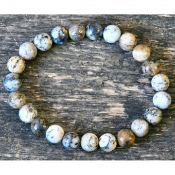 Armbånd med 8 mm Opal, dendritic (Mose) AAA-kvalitet