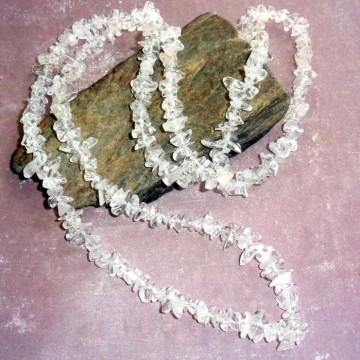 Chips halskjede, Bergkrystall 44-48 cm AAA-kvalitet