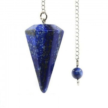 Pendel Fasett Lapis Lazuli (Fargeforbedret) 36 mm med kjede