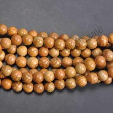 Woodgrain med hull, 8 mm, runde (20 stk)