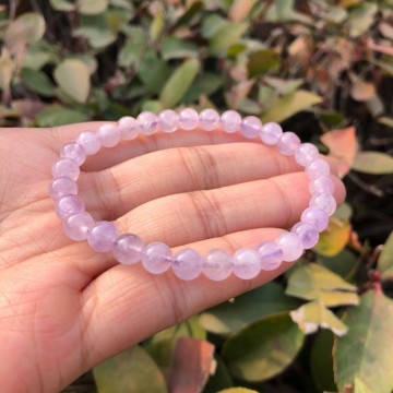 Armbånd med 6 mm Lavendelkvarts AAA-kvalitet, 19 cm