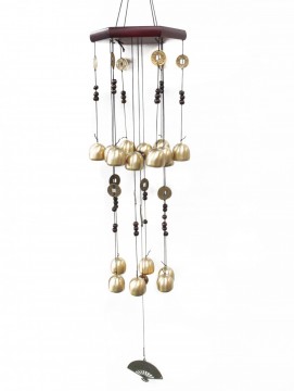 Vindspill Feng Shui Hexagon med 18 bjeller, 82 cm