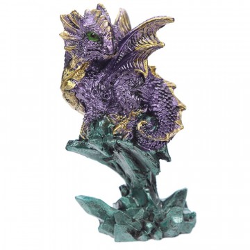Dragon with Mini Crystal, lilla 9 cm