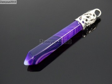 Hexagonal Reiki Chakra Point, Lilla Agat (Farget)
