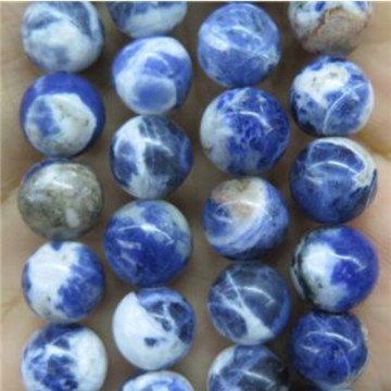 Sodalitt med hull, 8 mm, runde (20 stk)
