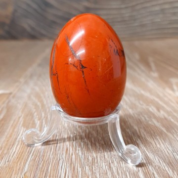 Jaspis, rød egg 5 cm AAA-kvalitet