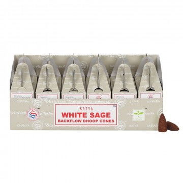 Satya Backflow Dhoop Cones White Sage