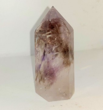 Røykametyst i Bergkrystall Generator 116 gram, 7,7 cm
