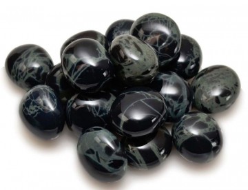 Obsidian, spindelvev Tromlet Medium AAA-kvalitet