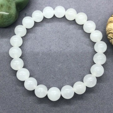 Armbånd med 8 mm Selenitt AAA-kvalitet, 19 cm