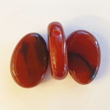 Agat, rød bånd (Farget) anheng med sidehull AAA-kvalitet