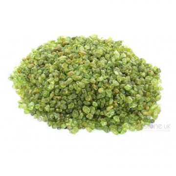Peridot Tromlet Chips 50 gram AAA-kvalitet