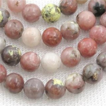 Agat, cherry blossom med hull, 6 mm, runde (30 stk)