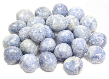 Kalsitt, blå fra MadagskarTromlet Stor AAA-kvalitet 500 gram