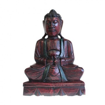 Buddha statue rubinrød 30 cm