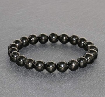 Armbånd med 8 mm Jet (Gagat) AAA-kvalitet