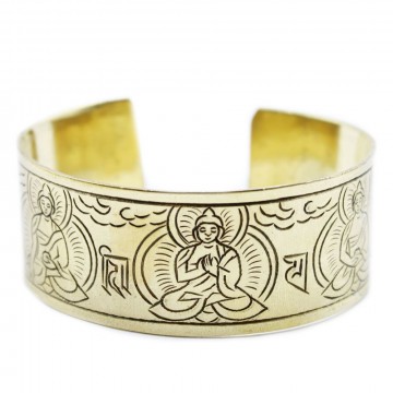 Tibetan Mantra armbånd messing - Five Buddha