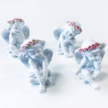 Angel Dreaming with Pink Roses 6,5 cm