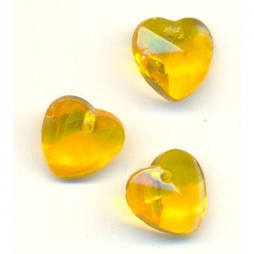 Topas, gul glass (Syntetisk) hjerte 4,5 cm AAA-kvalitet