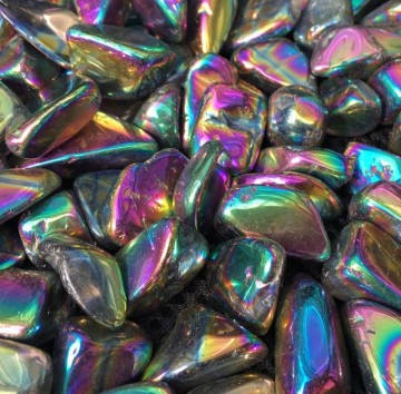 Titanium Rainbow Aura Tromlet Medium AAA-kvalitet