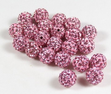 Spacer Rhinstone, Rosa, 10 mm, 10 stk