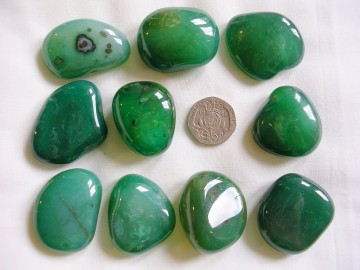 Agat, grønn (Farget) Tromlet Medium/Stor AAA-kvalitet 500 gram