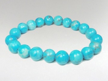 Armbånd med 8 mm Blå Magnesitt AAA-kvalitet, 19 cm