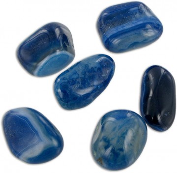 Agat, blå (Farget) Tromlet Medium AAA-kvalitet 500 gram