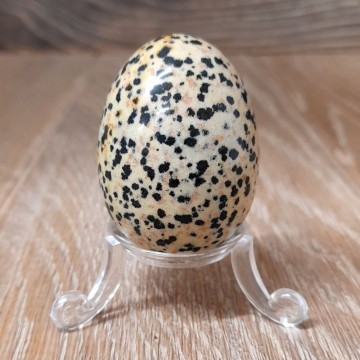 Jaspis, dalmatiner egg 5 cm AAA-kvalitet