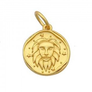 Løven anheng forgylt med 18 karat gull, 15 mm