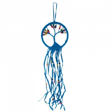 Drømmefanger livets tre blå 12 cm, 45 cm lang