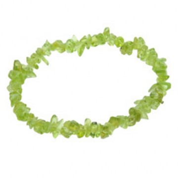 Chips armbånd med strikk, Peridot AAA-kvalitet, 19 cm
