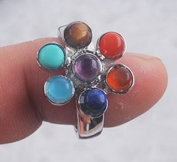 Chakra ring med 7 krystaller justerbar