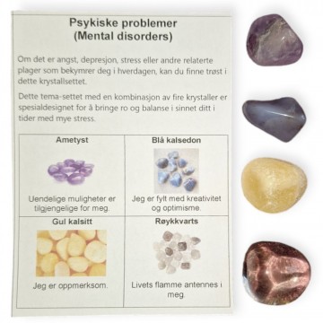 Temasett - Psykiske problemer med 4 tromlet krystaller