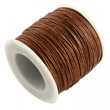 Vokset tråd, 1,0 mm, 90 meter, brun