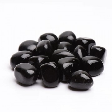 Obsidian, svart Tromlet Medium/Stor AAA-kvalitet