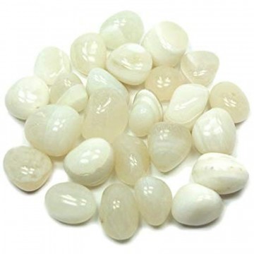 Agat, hvit (Fred) Tromlet Medium AAA-kvalitet 500 gram