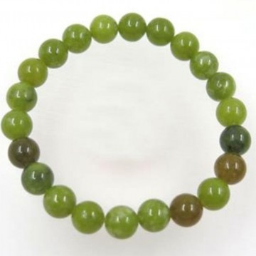 Armbånd med 8 mm Jade, lemon oliven Korea AAA-kvalitet, 19 cm
