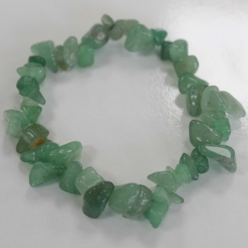 Chips armbånd med strikk, Jade, grønn new AAA-kvalitet, 19 cm