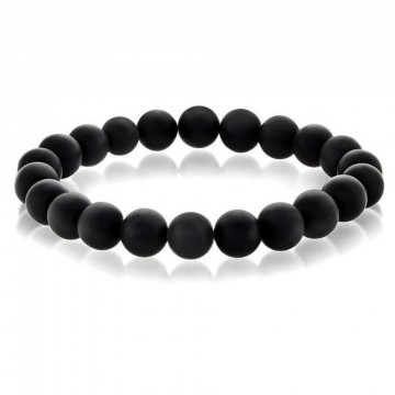 Armbånd med 8 mm Onyx, svart matt AAA-kvalitet