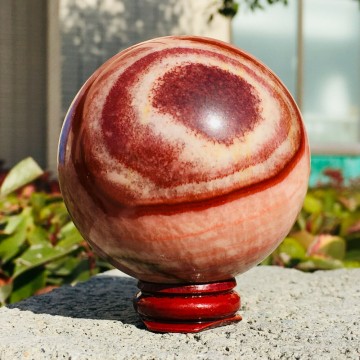 Rhodokrositt kule 68 mm, 446 gram