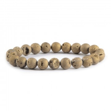 Armbånd med 8 mm Gull Aura Kvarts AAA-kvalitet