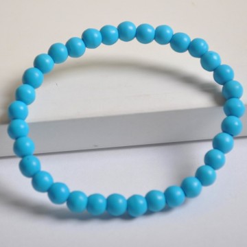 Armbånd med 6 mm Turkenitt (Farget) AAA-kvalitet, 19 cm