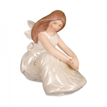 Innocence Sitting Rose Angel 7,5 cm i porselen