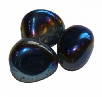 Tanzine (Indigo) Aura Kvarts Tromlet Medium AAA-kvalitet