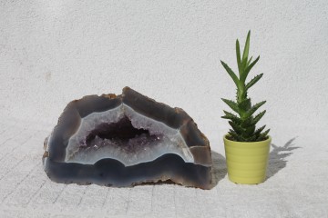 Agat geode med Ametyst og Bergkrystall 4384 gram