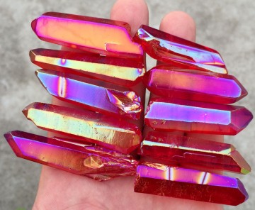 Ruby Aura (Lab created) Kvarts Terminer 3-5 cm