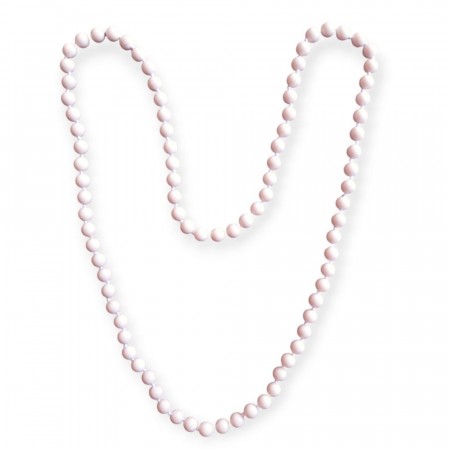 Halskjede med 8 mm Jaspis, Riverstone kuler, 90 cm
